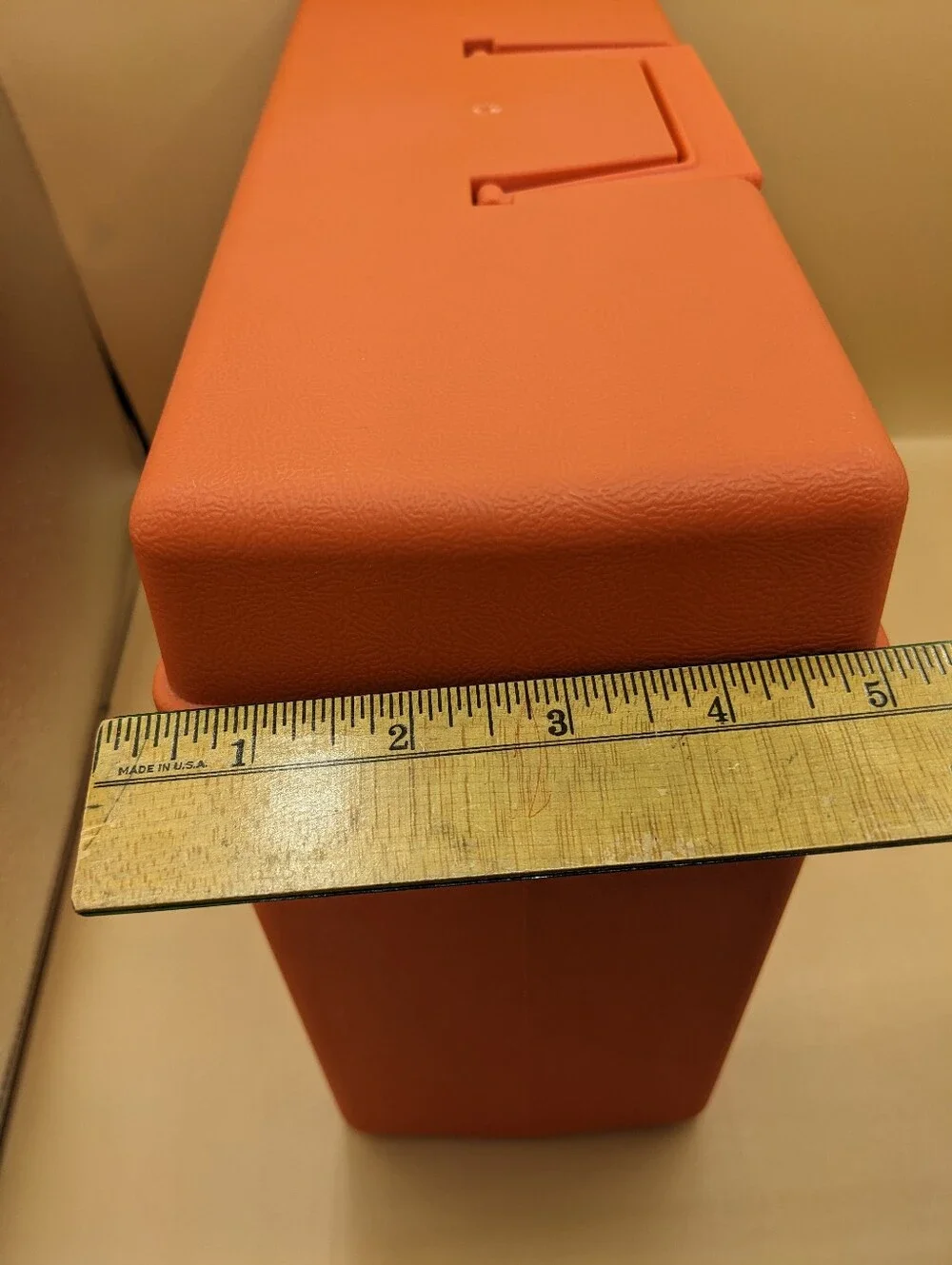 Vintage Sterling Letter File Orange Plastic Storage Box Mid Century Organizer